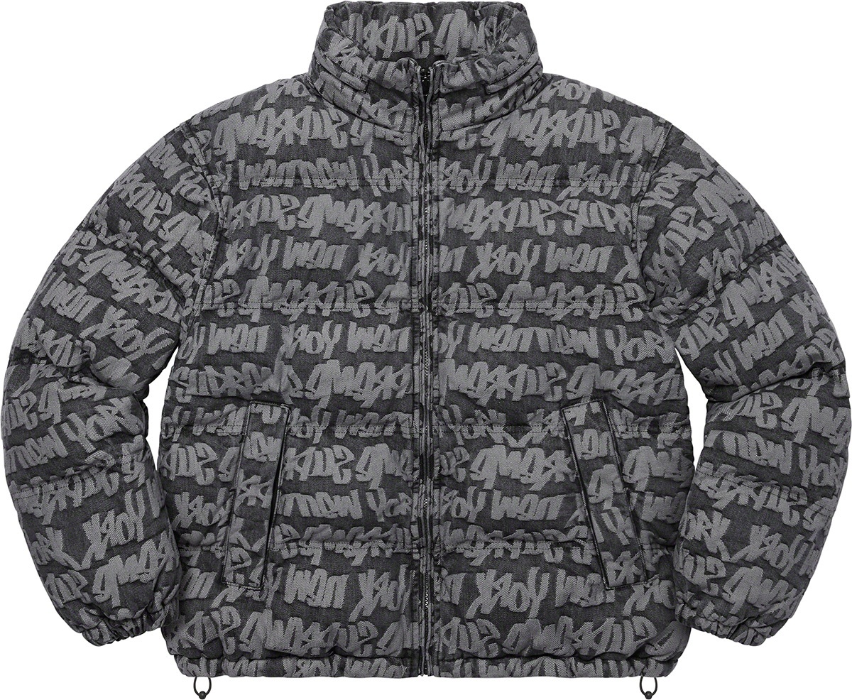 Fat Tip Jacquard Denim Puffer Jacket view 19